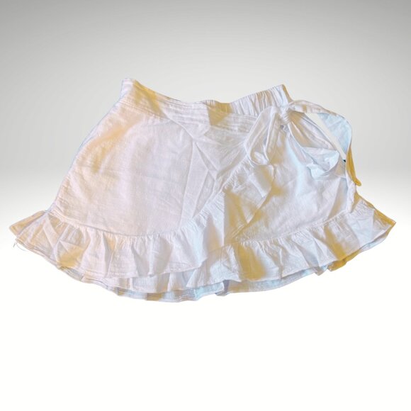 Blanco by Nature White Linen Cotton Skort NWT Ruffle Hem - Picture 1 of 4